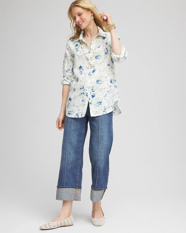 No Iron Floral Linen Shirt - image 2